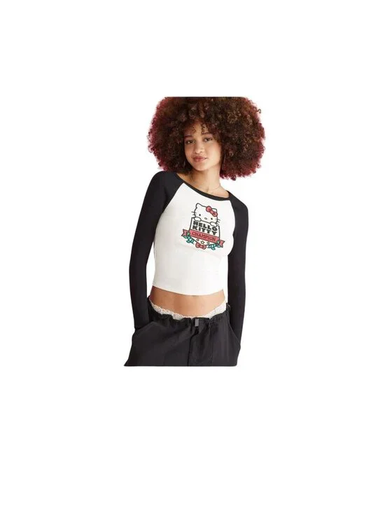 New Hello Kitty Champion Women's Long-Sleeve Raglan T-shirt Aeropostale Size M - Picture 9 of 9